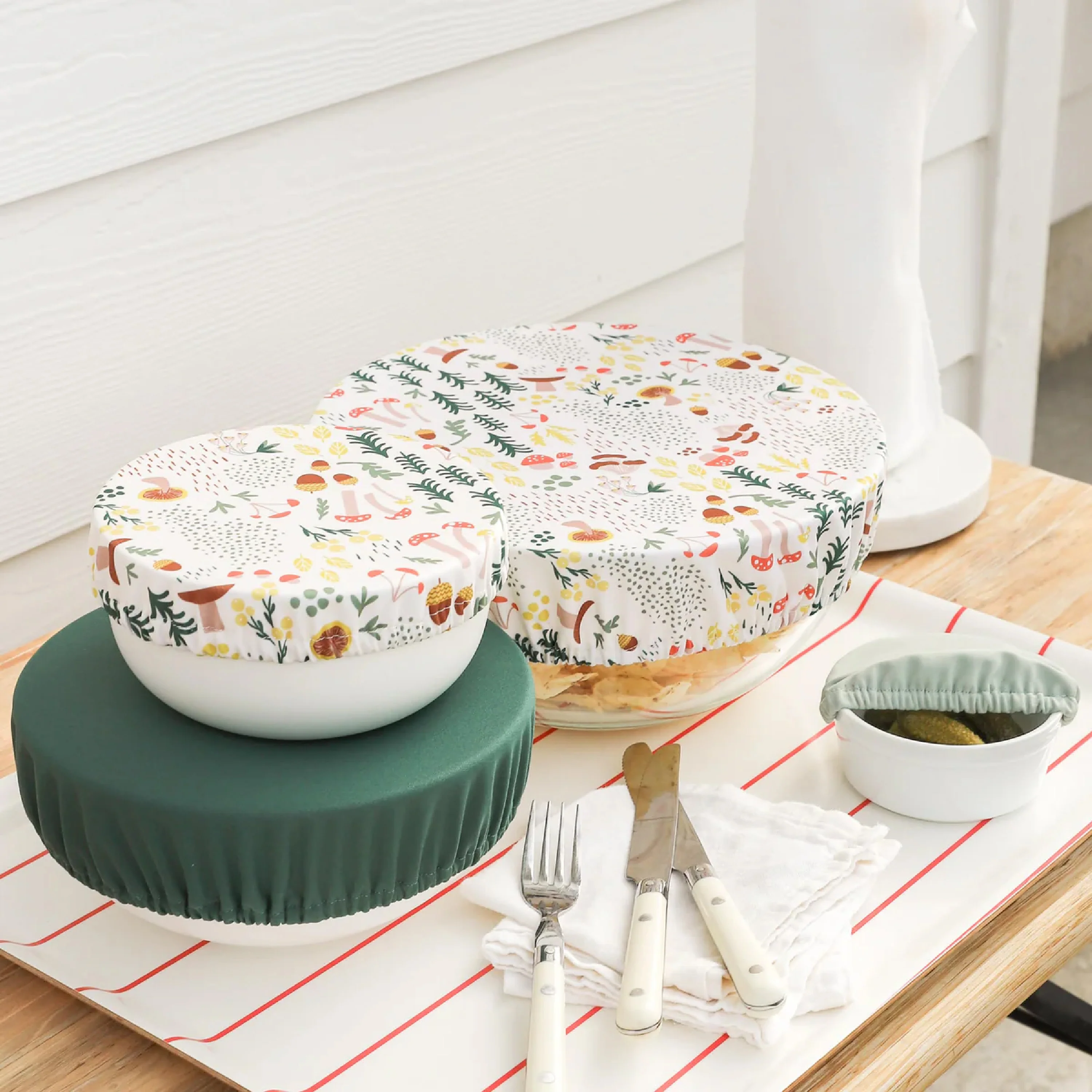 Reusable Bowl Covers - Upcycled Materials, 4-Pack - Image 5