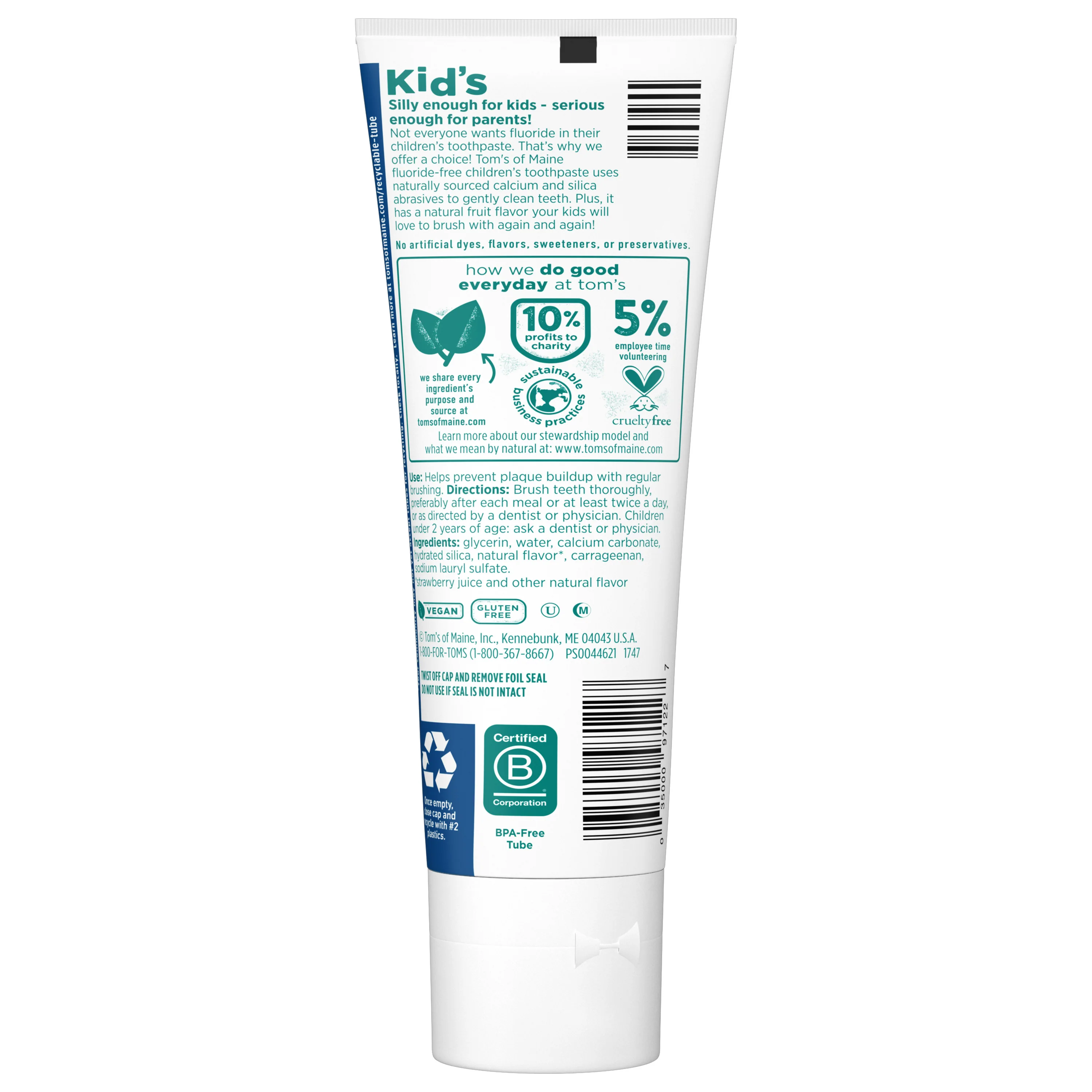 Children's Silly Strawberry Fluoride-Free Toothpaste - Image 3