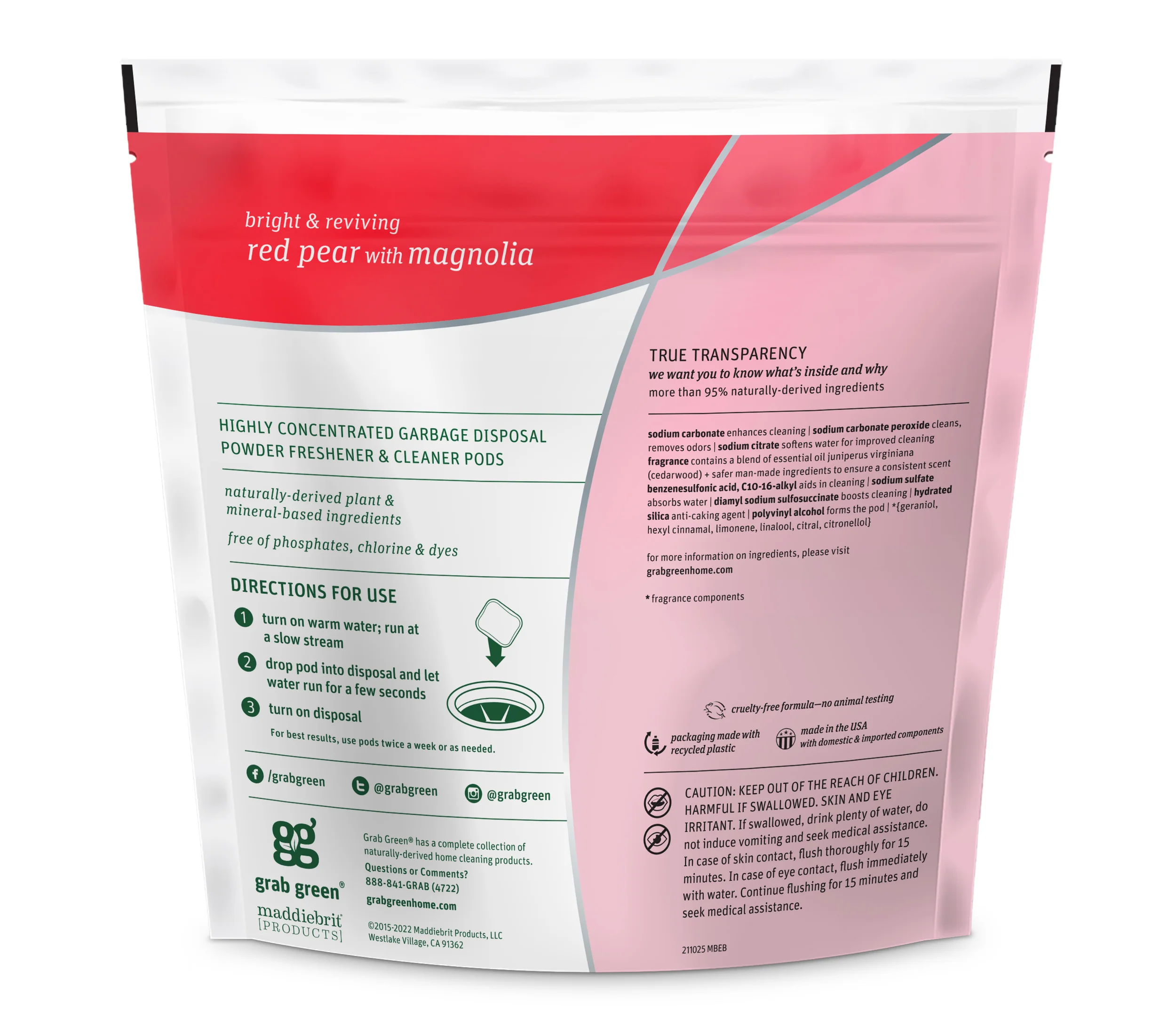 Garbage Disposal Freshener & Cleaner Pods - Red Pear with Magnolia - Image 3