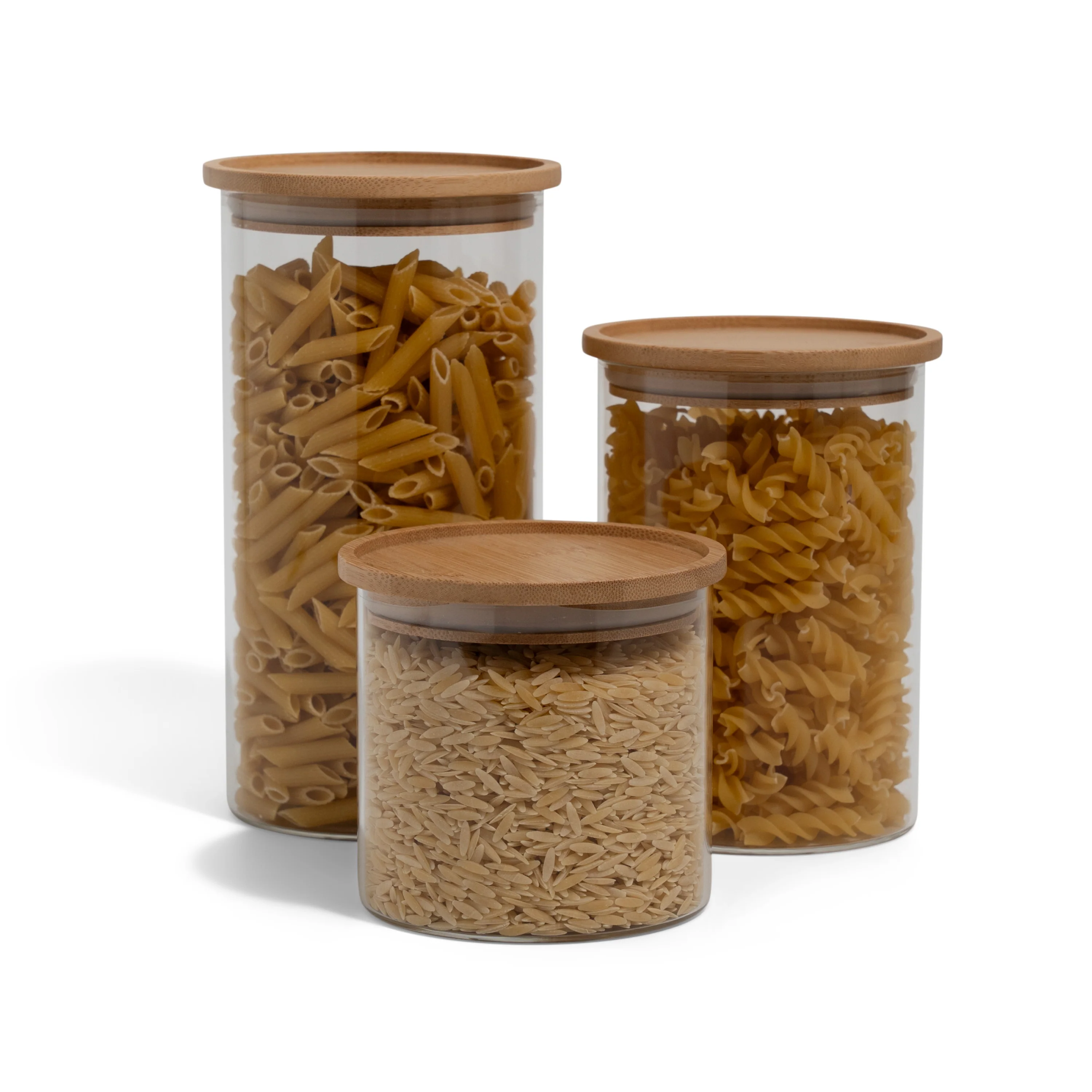 Bamboo & Glass Storage Jars - Image 3