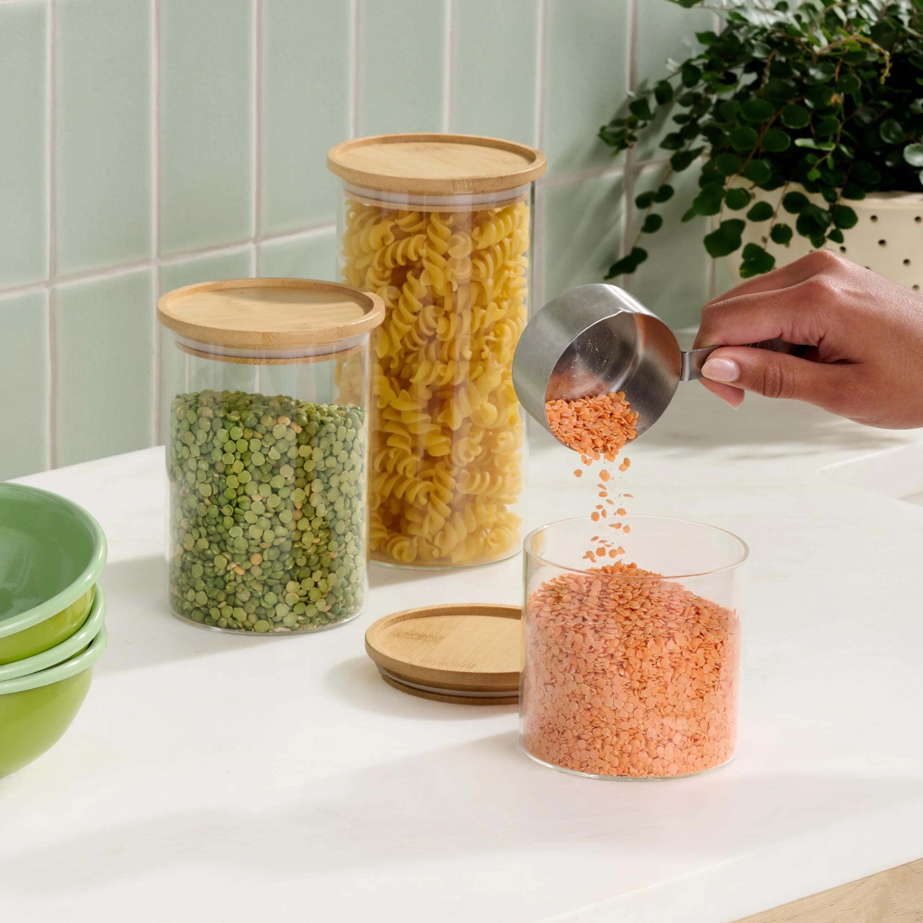 Bamboo & Glass Storage Jars - Image 6